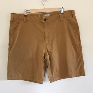 Carhartt Shorts Mens 42 Brown Relaxed Fit Rugged Flex Rigby Stretch Work Canvas